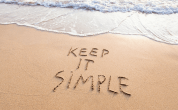 keep it simple written in sand
