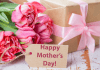 mothers day brunch, gifts, events; green bay, appleton; flowers gift and tag that says happy mother's day